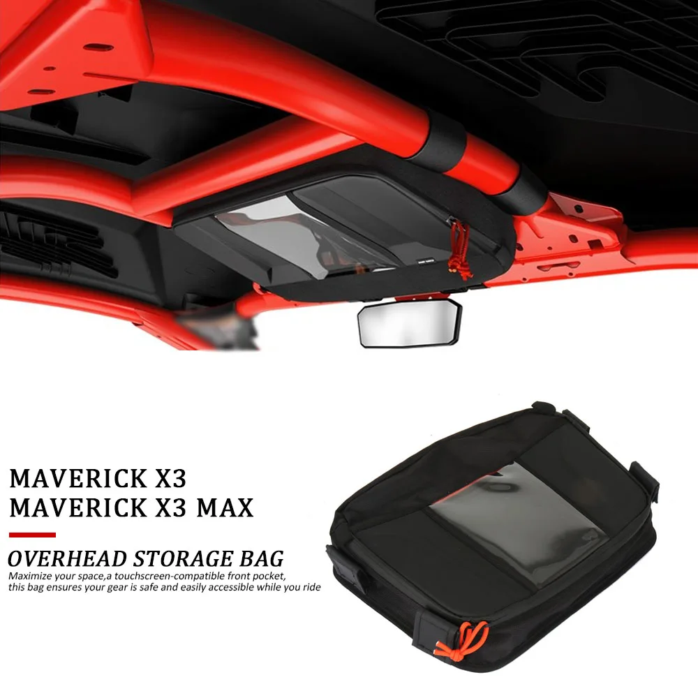 MAVERICK X3 MAX 2017- Overhead Storage Bag Center Roof Top Map Bag Tool Organizer Bag UTV Roof Bag For Can-Am Maverick X3