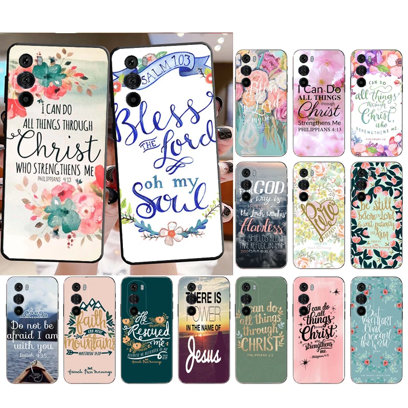 Funda de teléfono con versículo bíblico, Cristo Jesús, para Motorola Edge 50 40 Pro 60 50 40 30 Ultra Neo Fusion Moto G Play G Stylus G Power