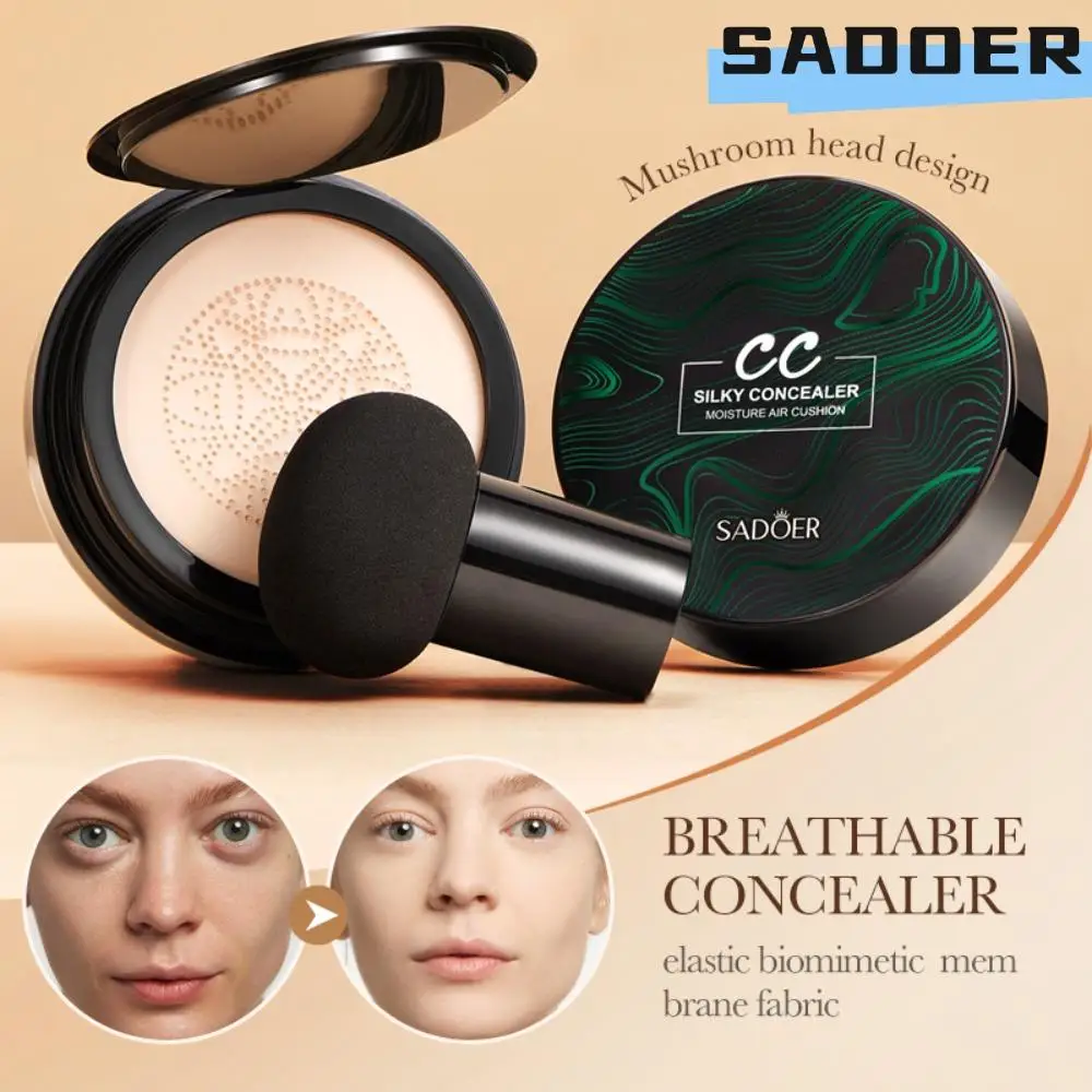 SADOER Cabeça de Cogumelo CC Almofada de Ar Corretivo Facial Iluminando Hidratante Creme de Fundação Corretivo Iluminador À Prova D 'Água
