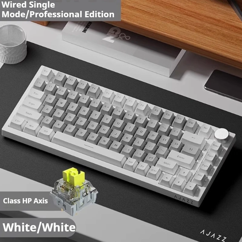 מקלדת מכאנית אלחוטית Heijue Ak820pro Bluetooth 75 מצוידת במחברת וטאבלט עם שלושה מצבי משחק מיועדים