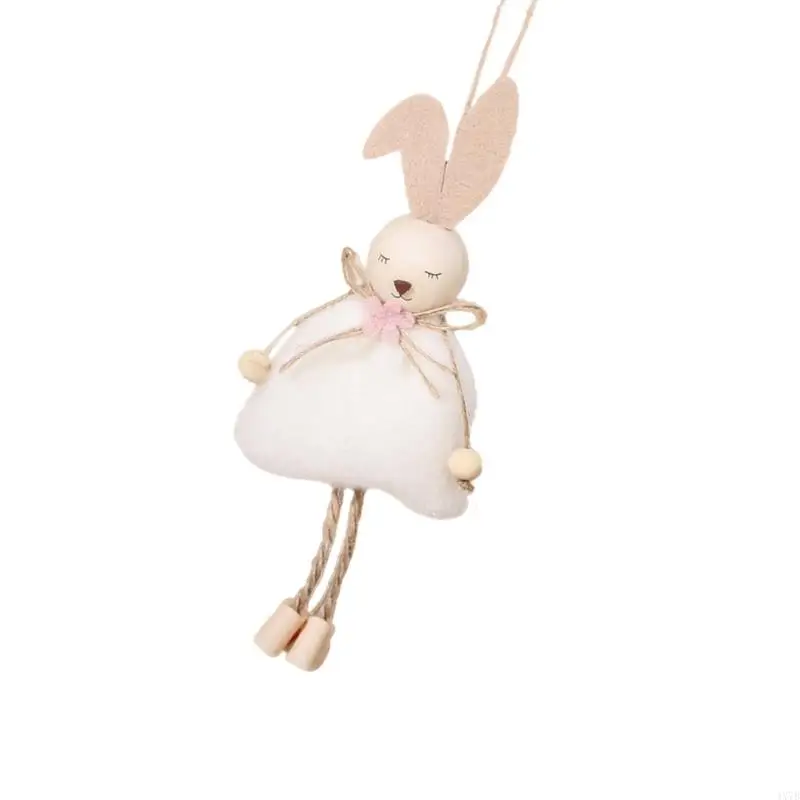 4x7b 수제 봉제 토끼 매달려 장식 장식 봄 휴가 홈 파티 장식 및 미술 공예를위한 교수형 장식