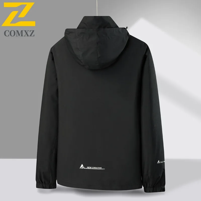COMXZ 2025 Winter Couples Detachable Hood 3 in 1 Waterproof Windproof Jacket Thick Outdoor Sports Coat lightweight windbreaker