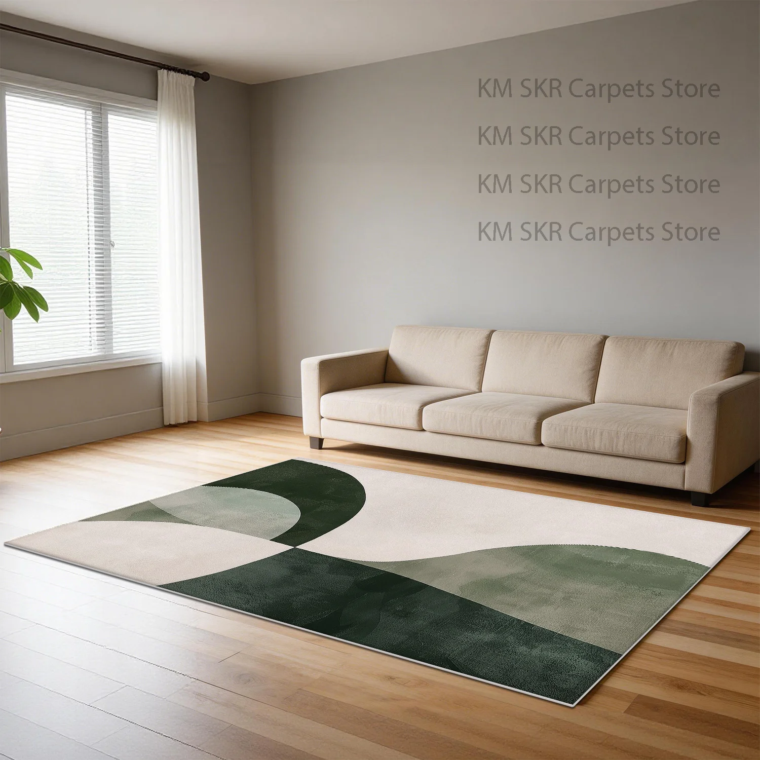 

Modern Simple Geometric Style Living Room Carpet Washable Non-slip Decoration Home High-end Rug Large Area Soft Plush Office Mat