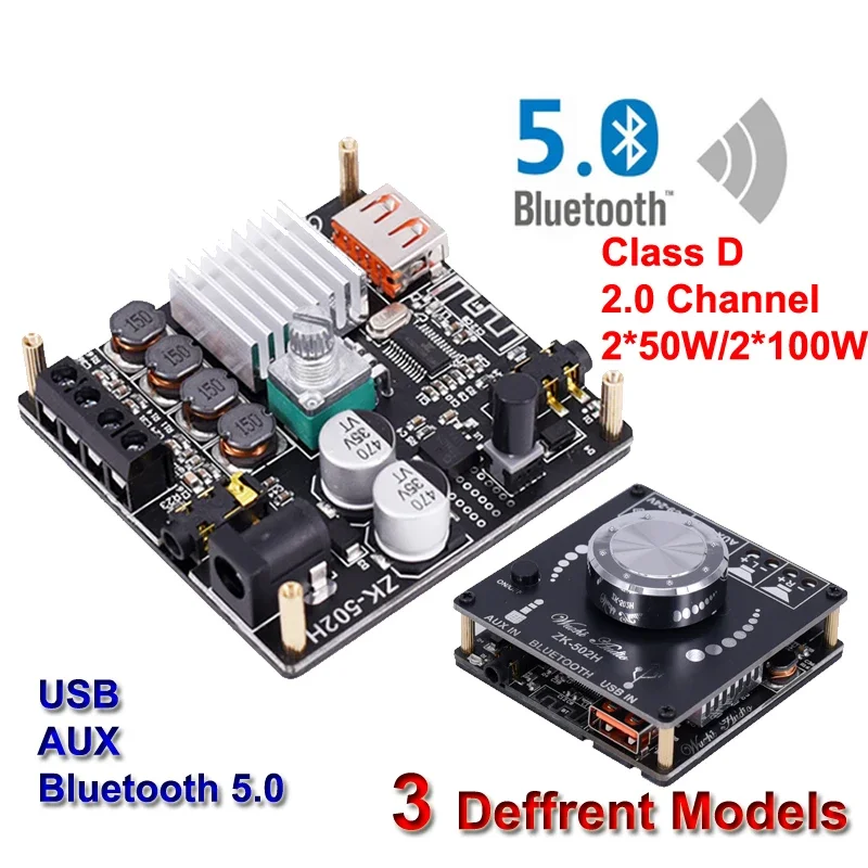 2*100 واط بلوتوث 5.0 TPA3116D2 مضخم الطاقة الرقمي ستيريو HiFi الصوت فئة D المسرح المنزلي USB كارت الصوت الموسيقى أمبير