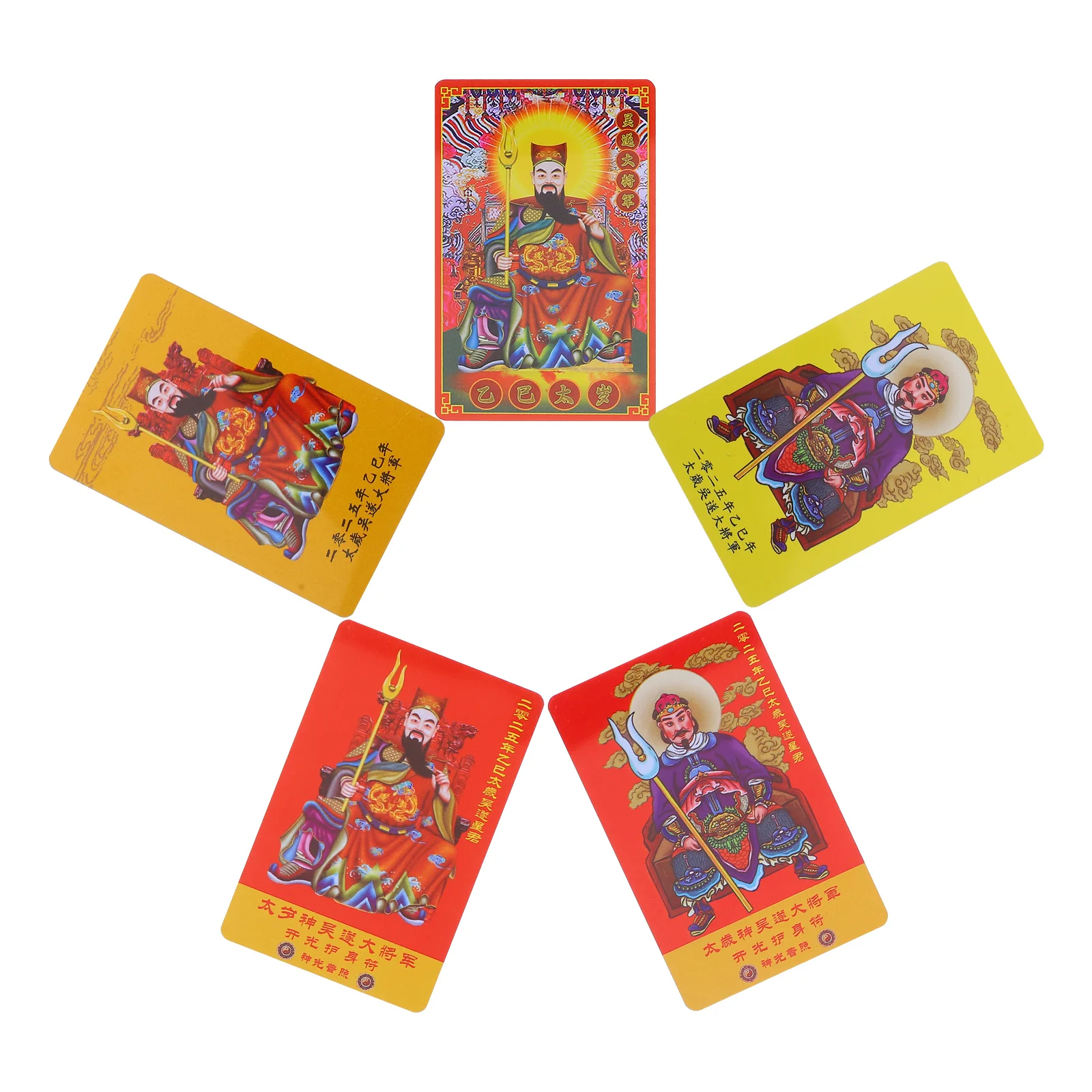 5 Pcs Tai Sui Card Chinese Zodiac Amulet Protection Auspicious Success Taisui Cards Luck Plaque