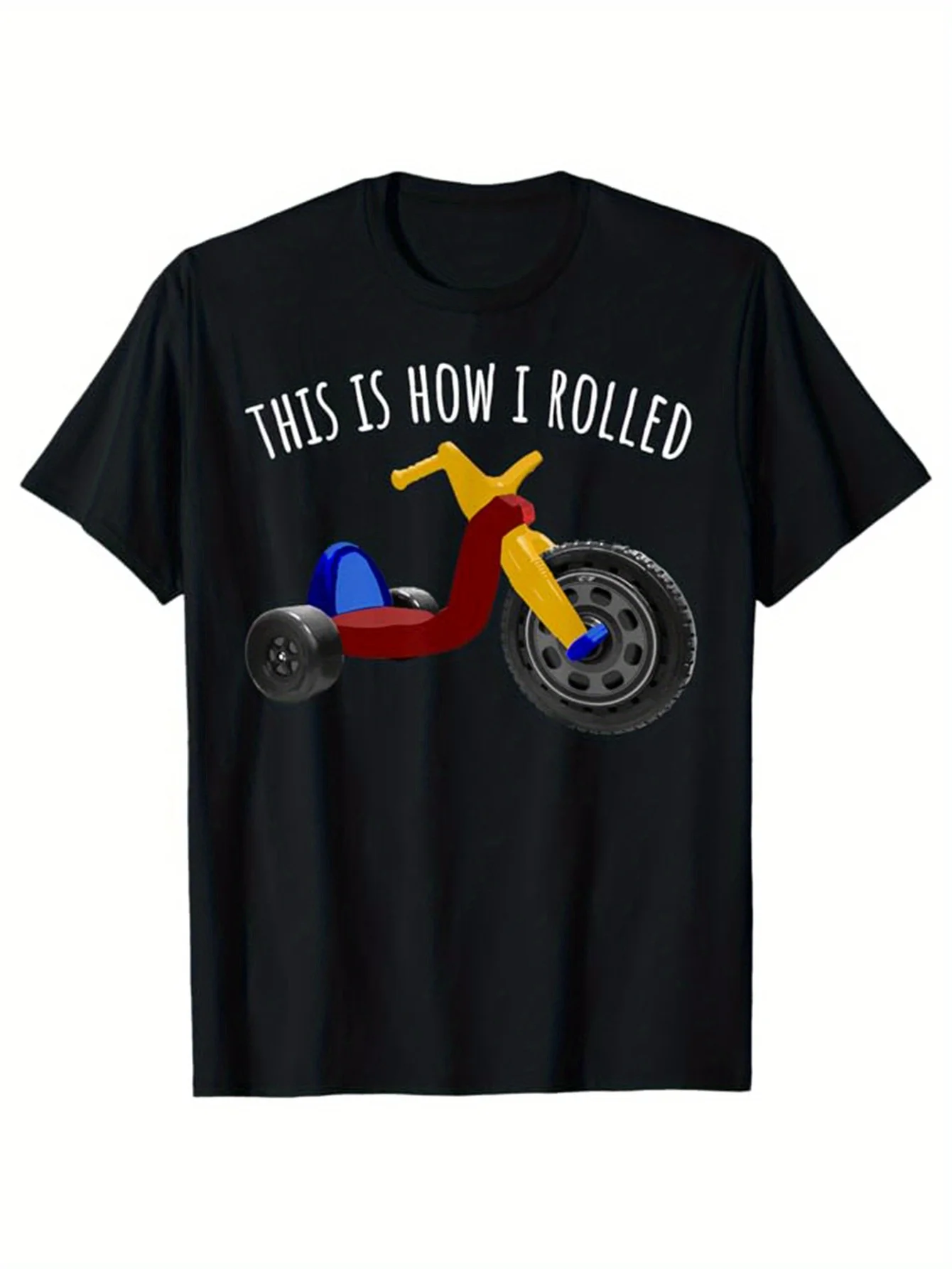 Camiseta gráfica vintage de los años 80 para hombre Esto es como enrollado Diseño de scooter divertido Camiseta de manga corta informal de algodón negro para adultos