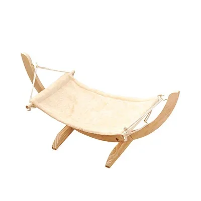 Hot Selling Pet Supplies Solid Wood Hammock Design Wear-resistant Breathable Cat Swing Bed