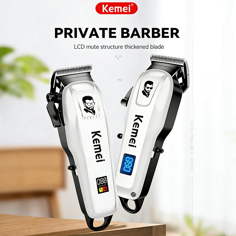Kemei KM-PG809A KM-232 Professionelles Haarschneidemaschinen-Set LCD Elektrischer Rasierer Herren-Haarschneidemaschine Männer-Trimmer – Detail 3