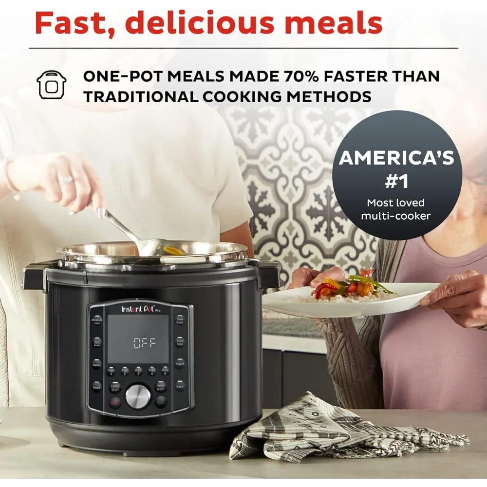 Pot Pro (8 QT) 10-in-1 Pressure Cooker, Slow Cooker, Rice/Grain Cooker, Steamer,