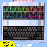 Teamwolf Raven68 Mechanical Keyboard Magnetic Switch Quick Trigger Rt Wired 8k 68 Keys Hot Swap Customized Game Keyboard Pc Gift