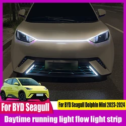 For BYD Seagull Dolphin Mini 2023 2024 Daytime running light grille flow light strip Hood ambient light Multiple colors