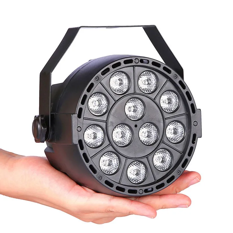 12 LED lampa Par RGBW UV w pełnym kolorze DMX512 Mini scena płaska lampa Par profesjonalne oświetlenie sceniczne imprezowy Bar wakacyjny klub