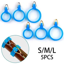 5PCS Elastic Fishing Rod Hook Ring Keeper Fly Pole Rubber Rings Metal Holders S/M/L High-elastic Pesca Iscas Fish Tackle Tools
