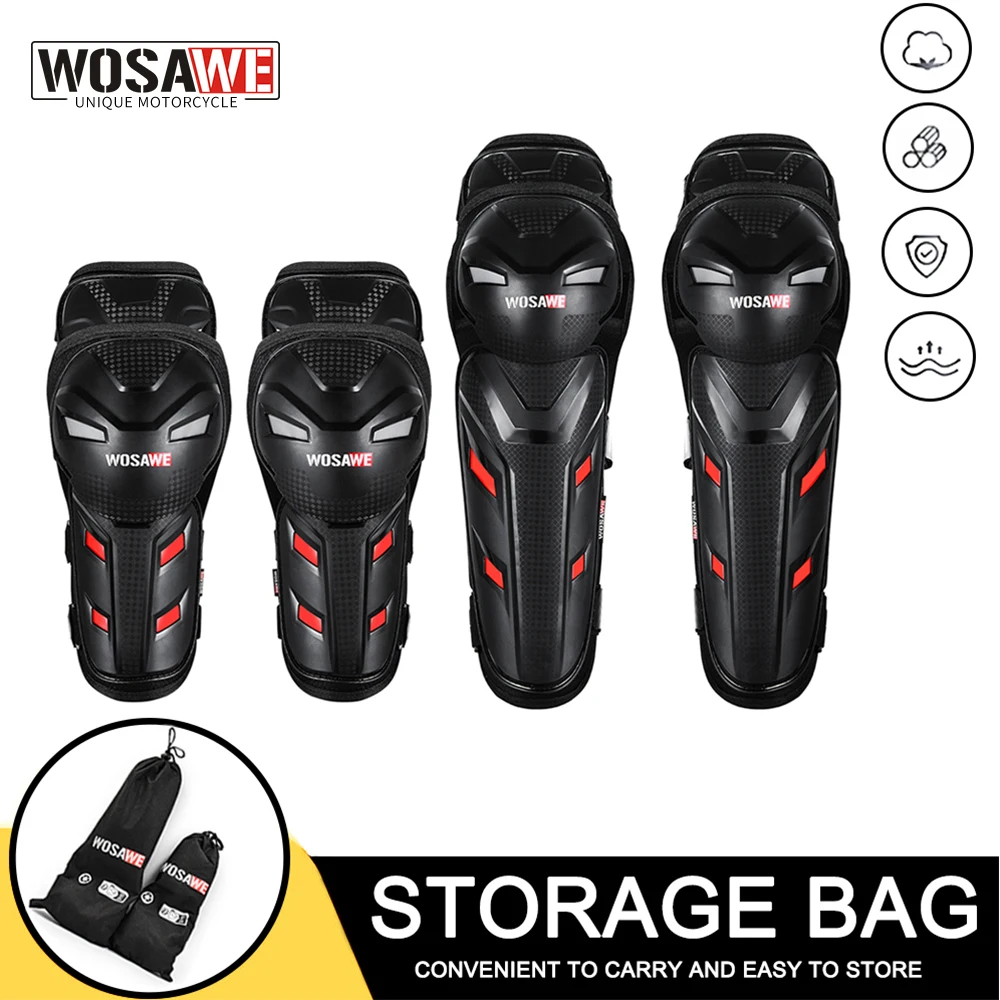 

WOSAWE Motorcycle Knee Pads Elbow Protector Motocross Travel Knee Brace Joelheira Protective Gear Moto Anti-fall Knee Support