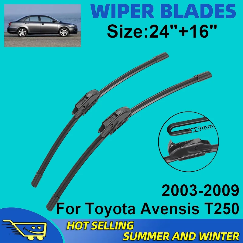 

2PCS Wiper Blades Set Kit For Toyota Avensis T250 2003-2009 2004 2005 Front Windshield Brushes Windscreen Window Accessories