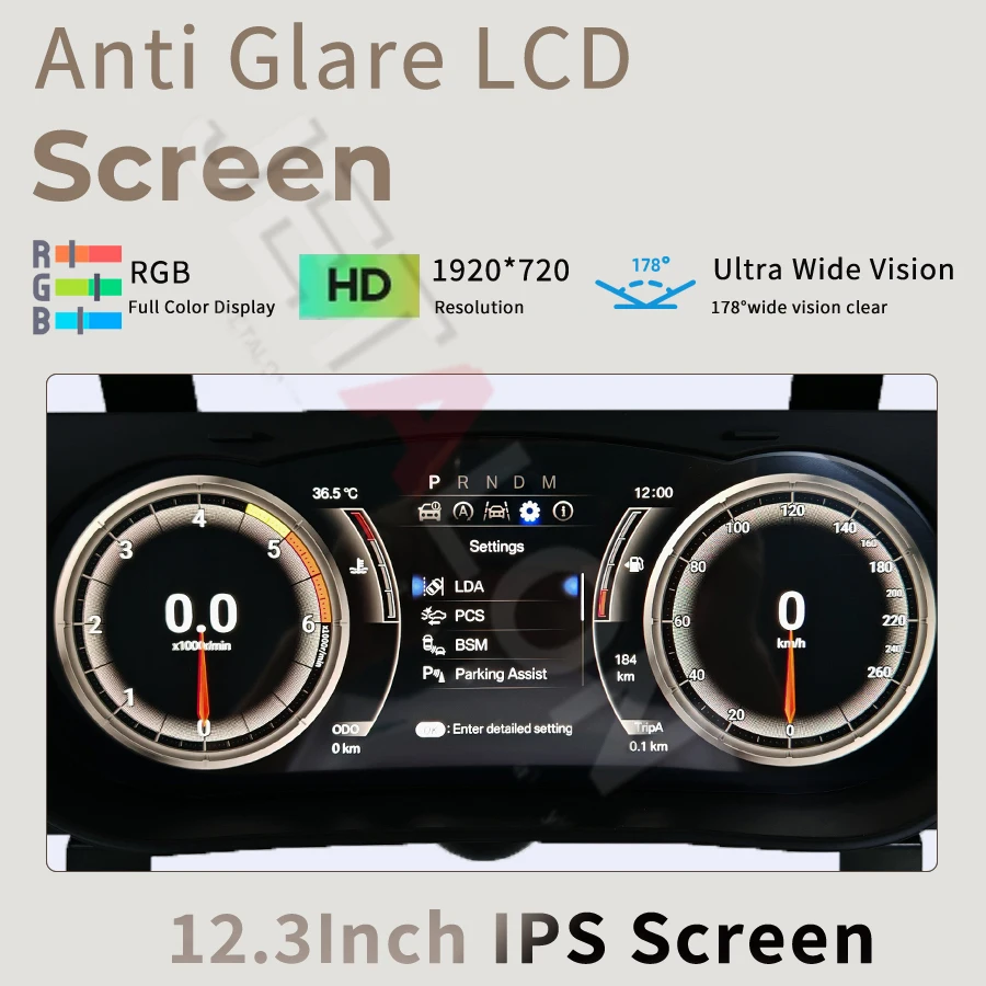 Y Digital Instrument Cluster For Toyota Hilux Vigo Fortuner 2016 2017 2018 2019 2020 2022 2023 2024 Linux Virtual SpeedOmeter