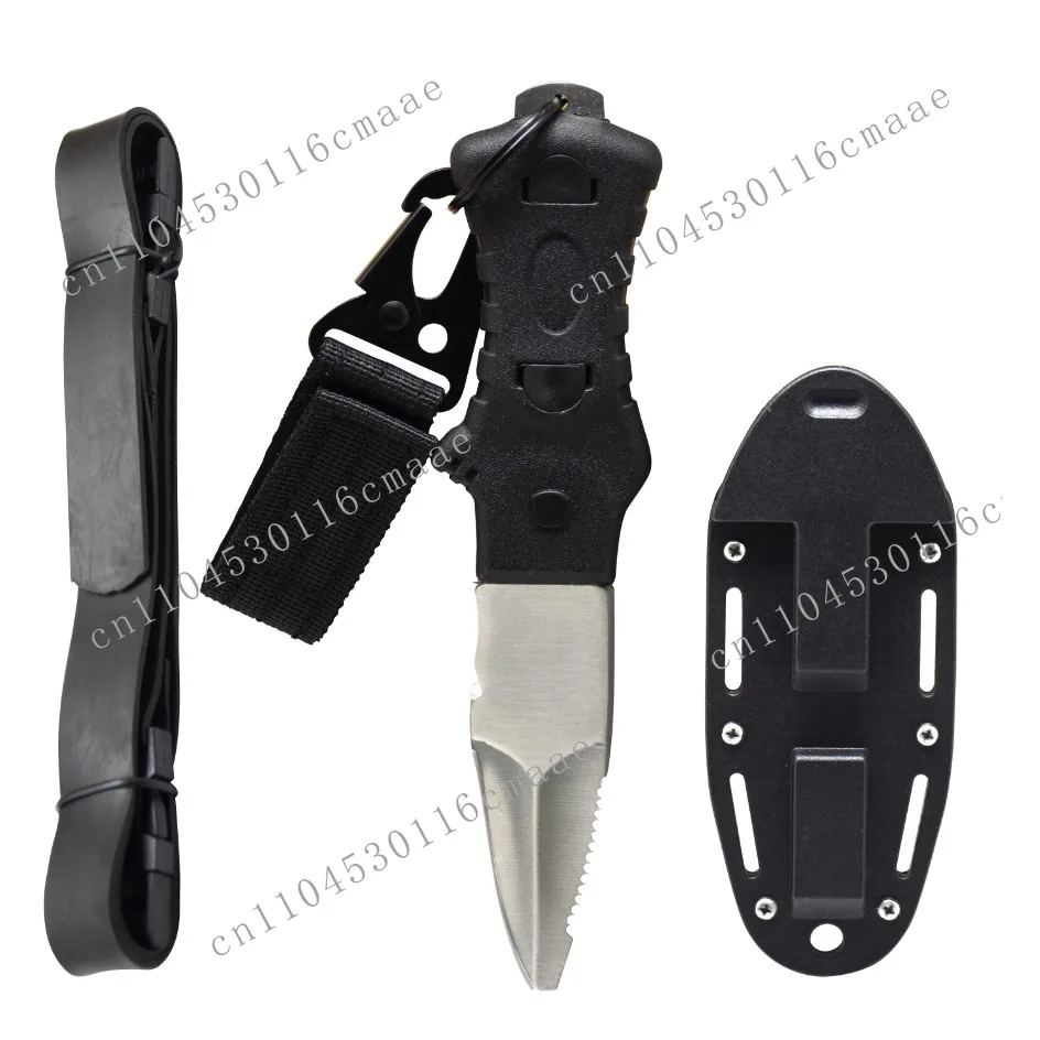 Multi-Function Stainless Steel Diving Leg Knife for Underwater Net Cutting – Emergency Self-Rescue Tool for Divers, Swimmers