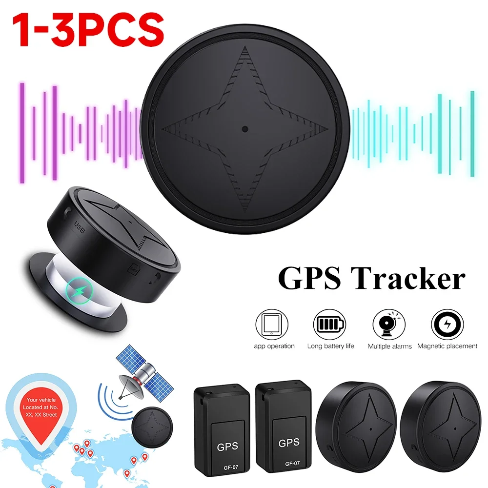 1-3PCS GPS Tracker Car Real Time Tracking Vehicle Anti-Theft Pets GPS Mini Locator Strong Magnetic Mount SIM Message Smart Tag