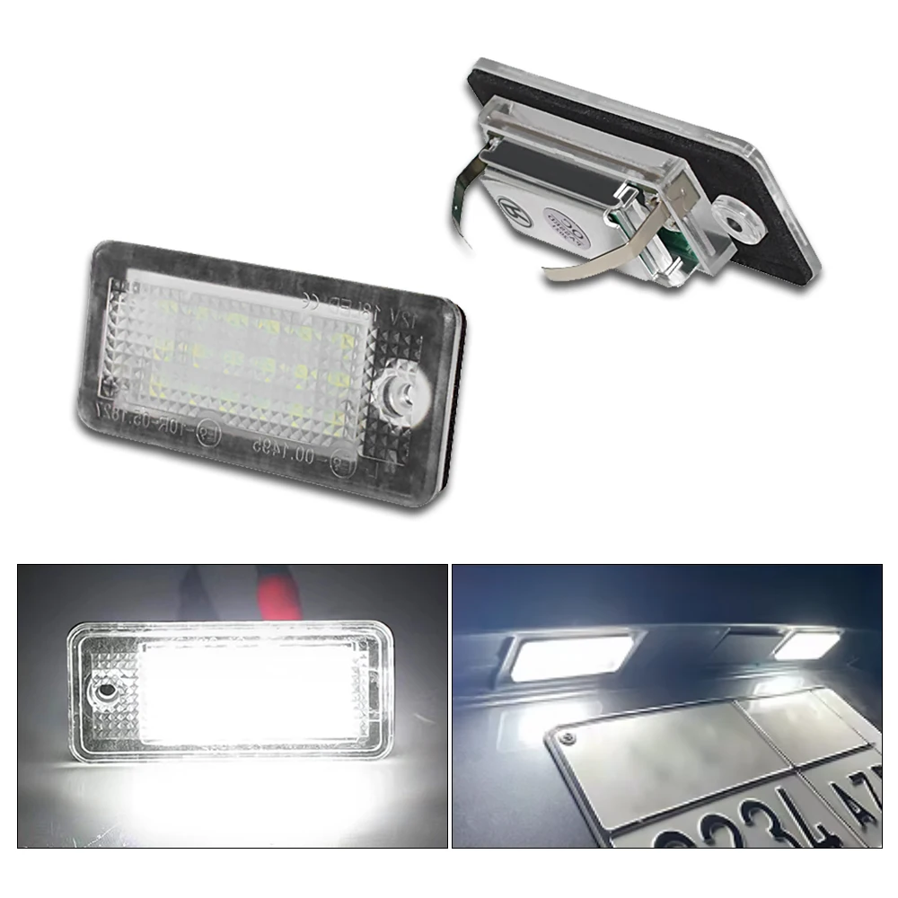 

2PCS LED License Plate Lights For Audi A3 S3 A4 S4 A6 S6 A8 S8 Q7 RS4 RS6 Tail Lights License Plate Lights Car Accessories