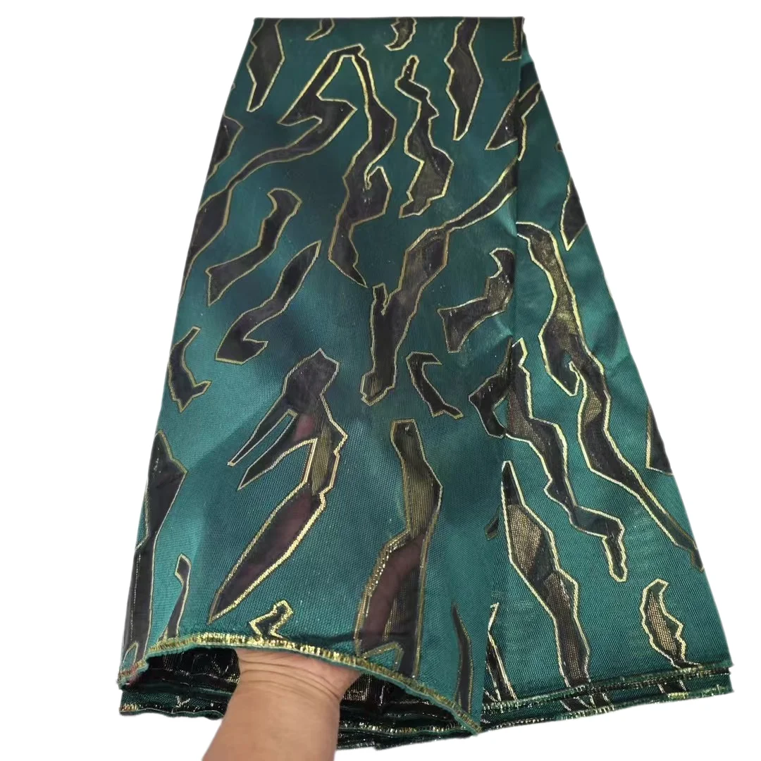 جديد النيجيري الجاكار أقمشة الدانتيل 2024 الأفريقي الديباج أقمشة الدانتيل جودة عالية 5 ياردة الأورجانزا فستان فاخر للنساء حفلة HDF #3