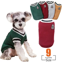 XS-5XL Pet College Style vestiti per cani di piccola taglia maglione caldo cucciolo gilet Bulldog francese Yorkie Chihuahua cappotto forniture per cani