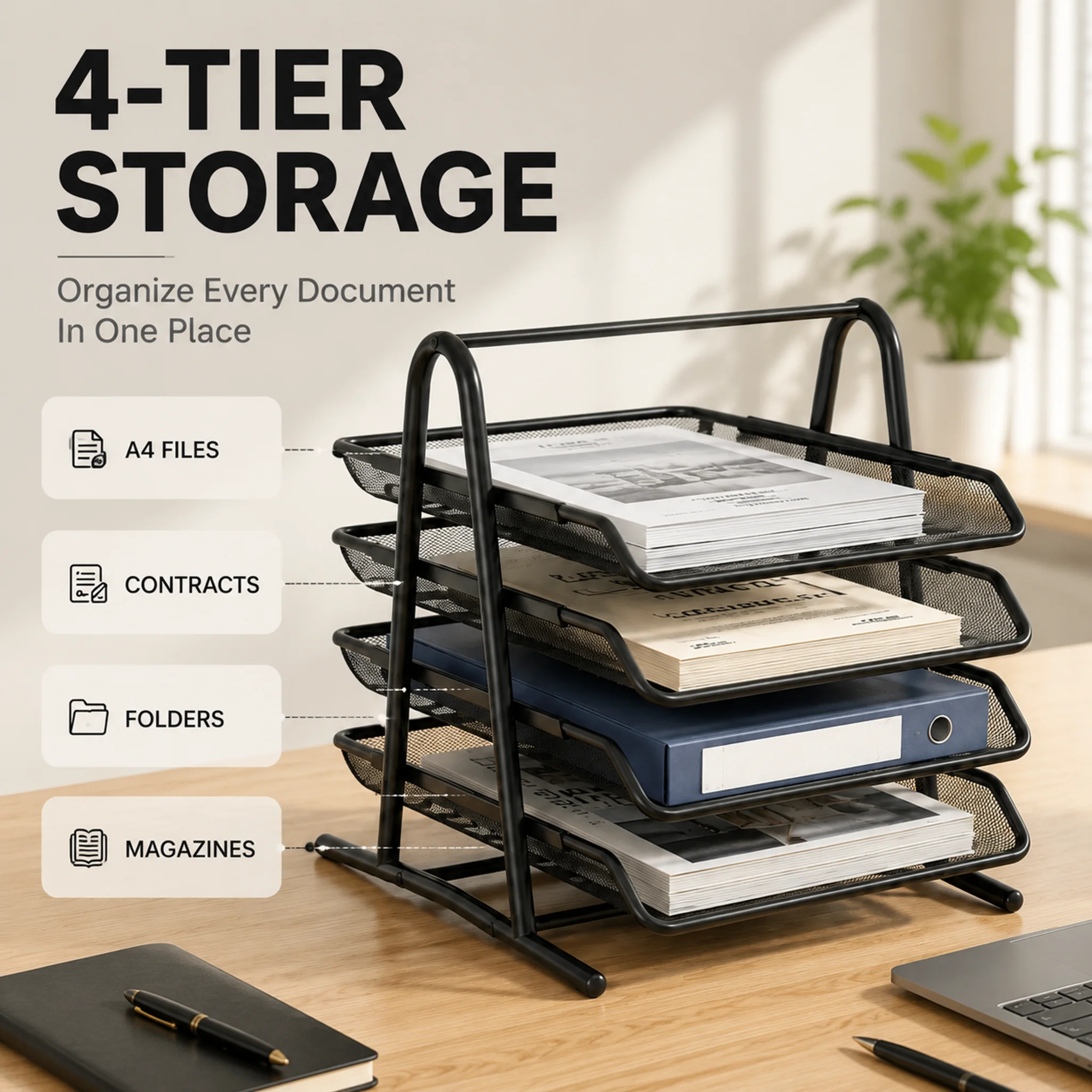 Desktop Filing Tray - Organiseur de fichiers en maille à