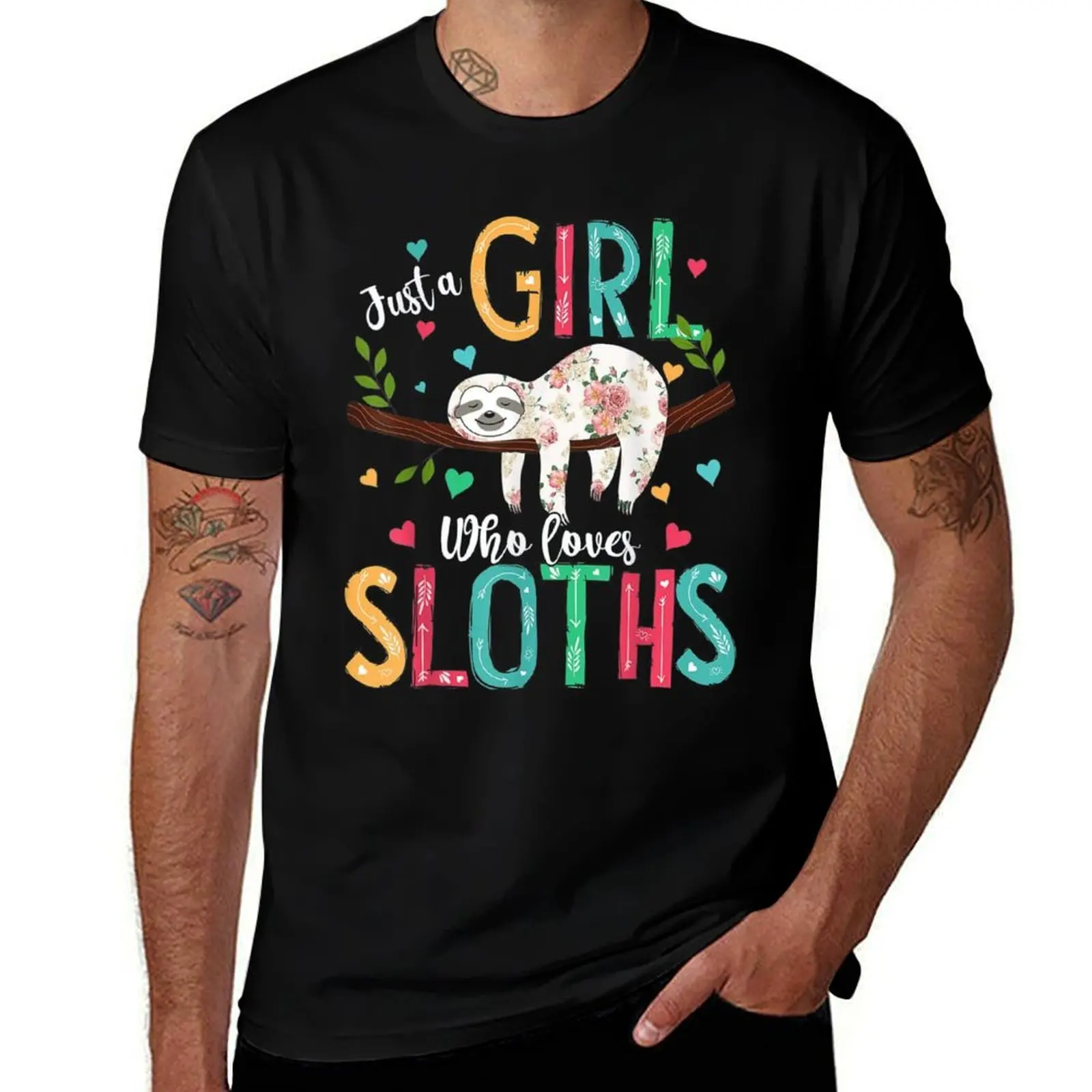 

Just a Girl Who Loves Sloths Funny Sloths Lover Gifts T-Shirt t shirts designer cotton t shirt man T-Shirt