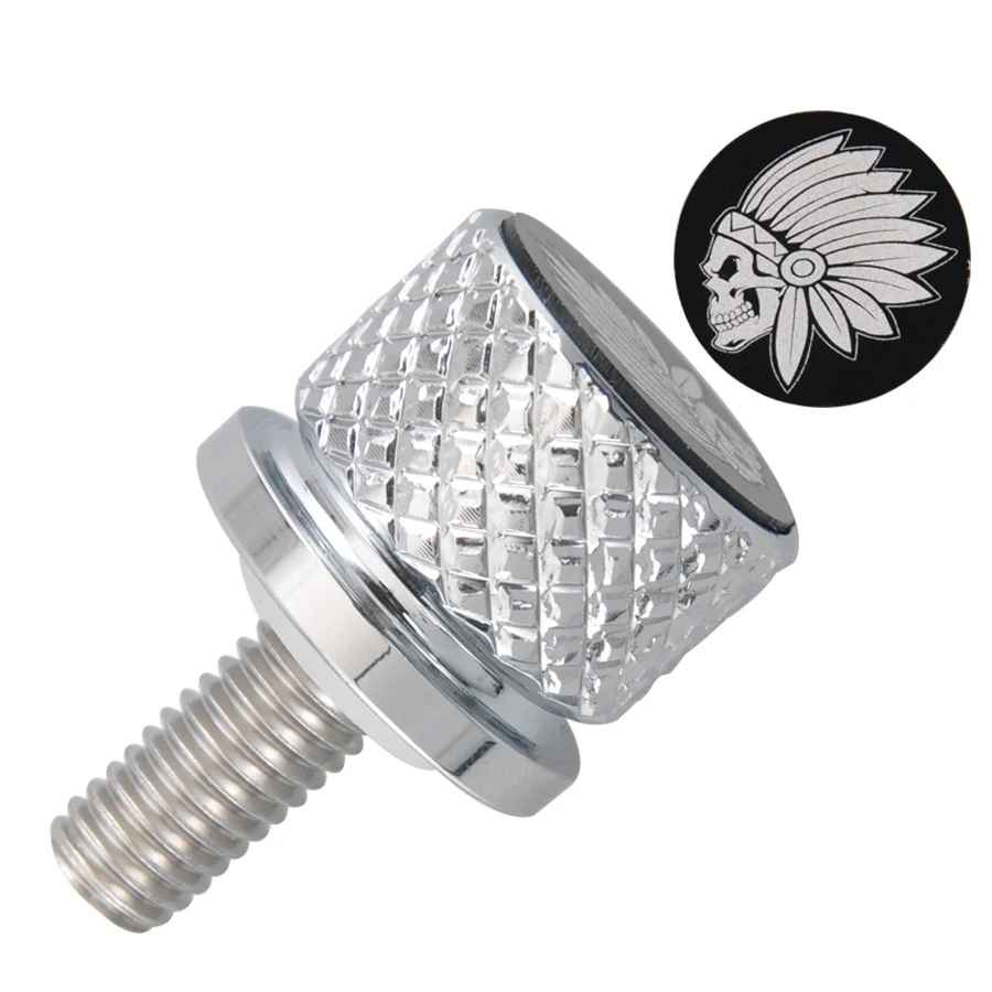 Motorcycle Accessories 8mm Black Quick Seat Release Skull Bolt Screw For Indian Scout Stainless Knurled Fender Seat Bolt Screw