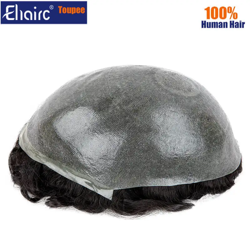 Male Hair Prosthesis 0.04mm-0.06mm Pu Toupee Men 7.5inch Durable Wig For Men 100% Indian Hair System Unit Capillary Prosthesis