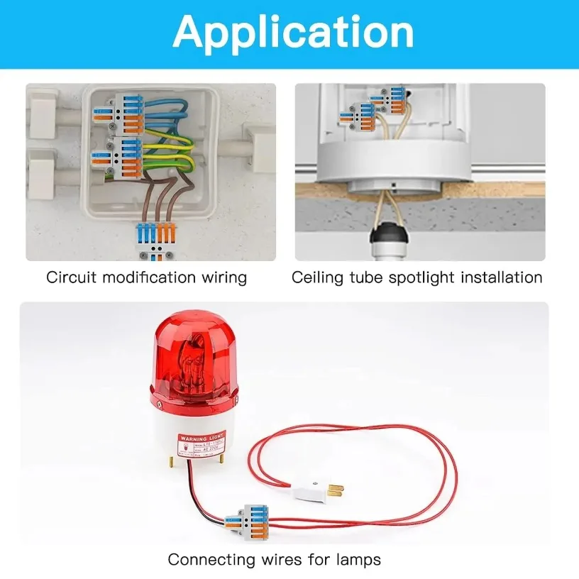 Quick Wire Connectors Universal Compact Splicing Wiring Cable Connection 0.08-4.0mm2 Push-in Conductor Terminal