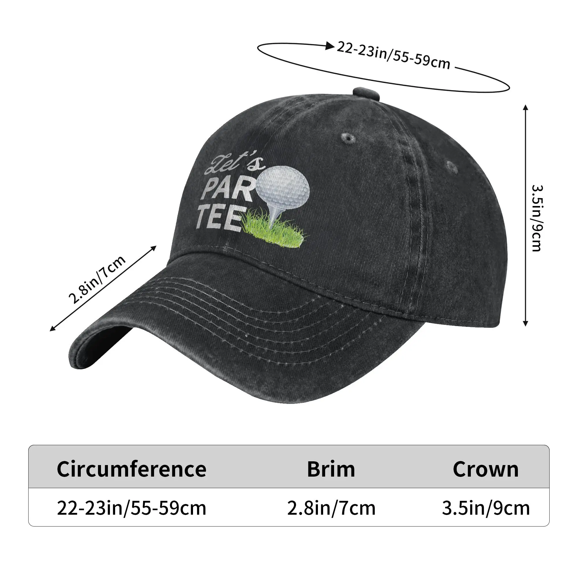Let’s Par Tee Golf Ball Washed Baseball Cap  Fashion Sun Trucker Hat Summer Men Women Tennis Skate Baseball Caps