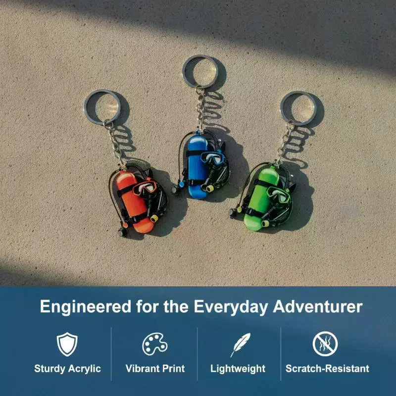 2D Flat Acrylic Diving Tank Keychain With Multiple Color Choices Perfect For Diving Enthusiasts Bag Decor Unique Souvenir Gifts