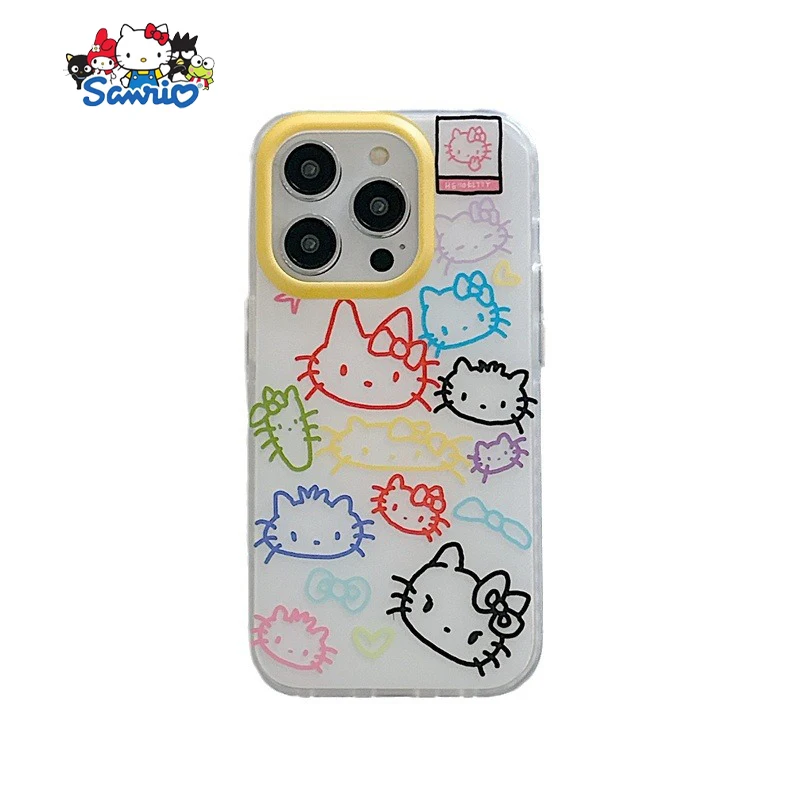 

Hello Kitty Sanrio Mobile Phone Shell iPhone 15 Cartoon 12 13 14 Pro Max Plus Cute Mobile Phone Protective Shell Toys Girls