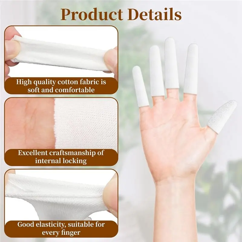 ABBP-200 Pieces Cotton Finger Cots Finger Toe Sleevesthumb Protector Fingertips Protective Cushion, Moisture Wicking
