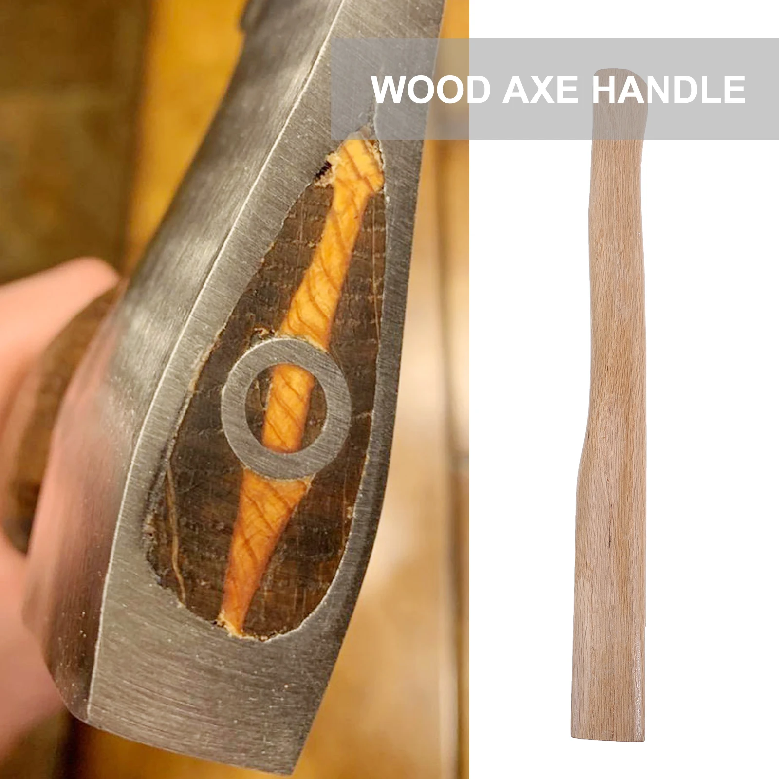 

Axe H Replacement Wooden Axe Accessory Practical Steel Fitting Durable Material Smooth Surface Safe Use Easy Install Long