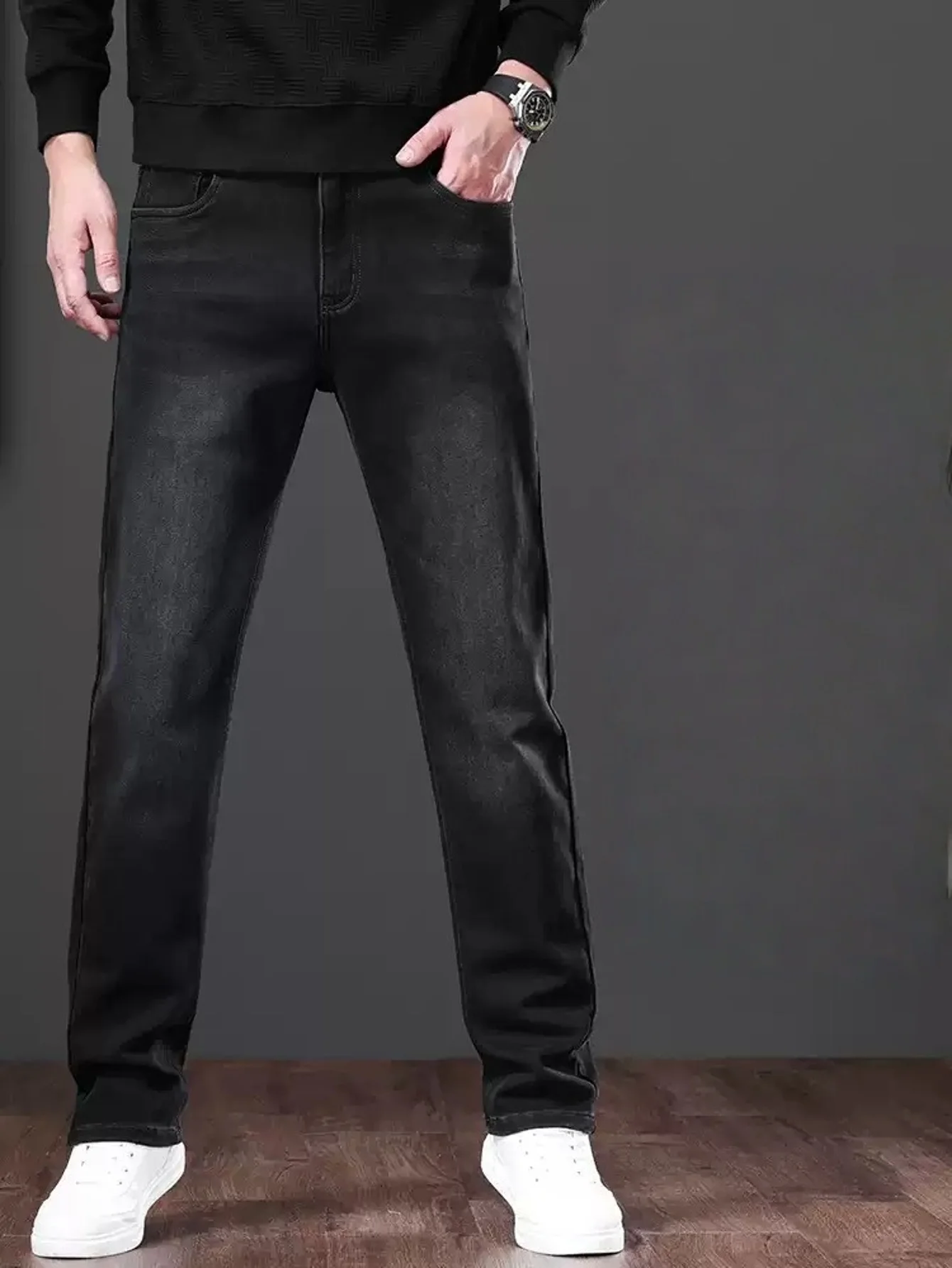 

Minimalist Jeans Black Slim For Man Streetwear Drip Light Retro No accessories or belts included