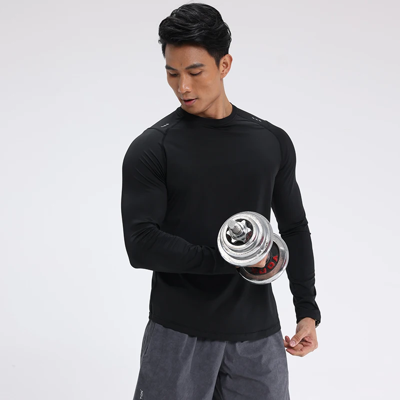 Men Long Sleeve T-shirt Quick Dry Running Sport Shirt Gym Clothing Fitness Training Sportswear Jogging Tshirt