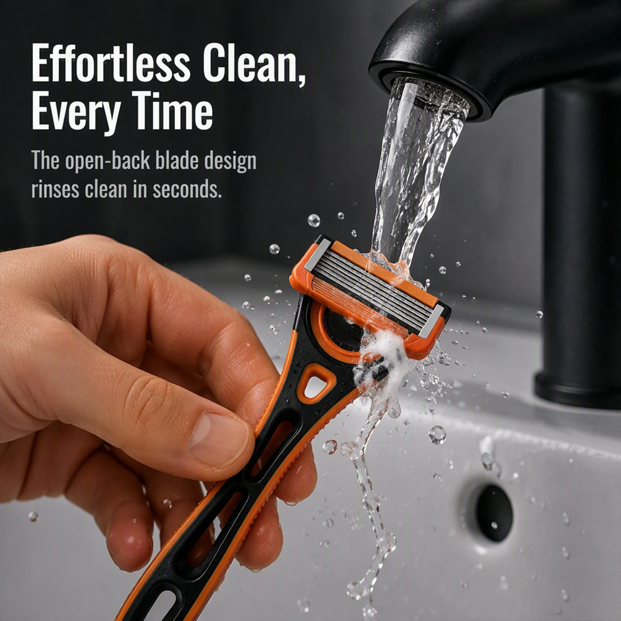 Men's Manual Razor, Facial Cleansing and Care, Classic T-Shaped Manual Razor, Abs Non-Slip Handle, Stainless Steel Blade