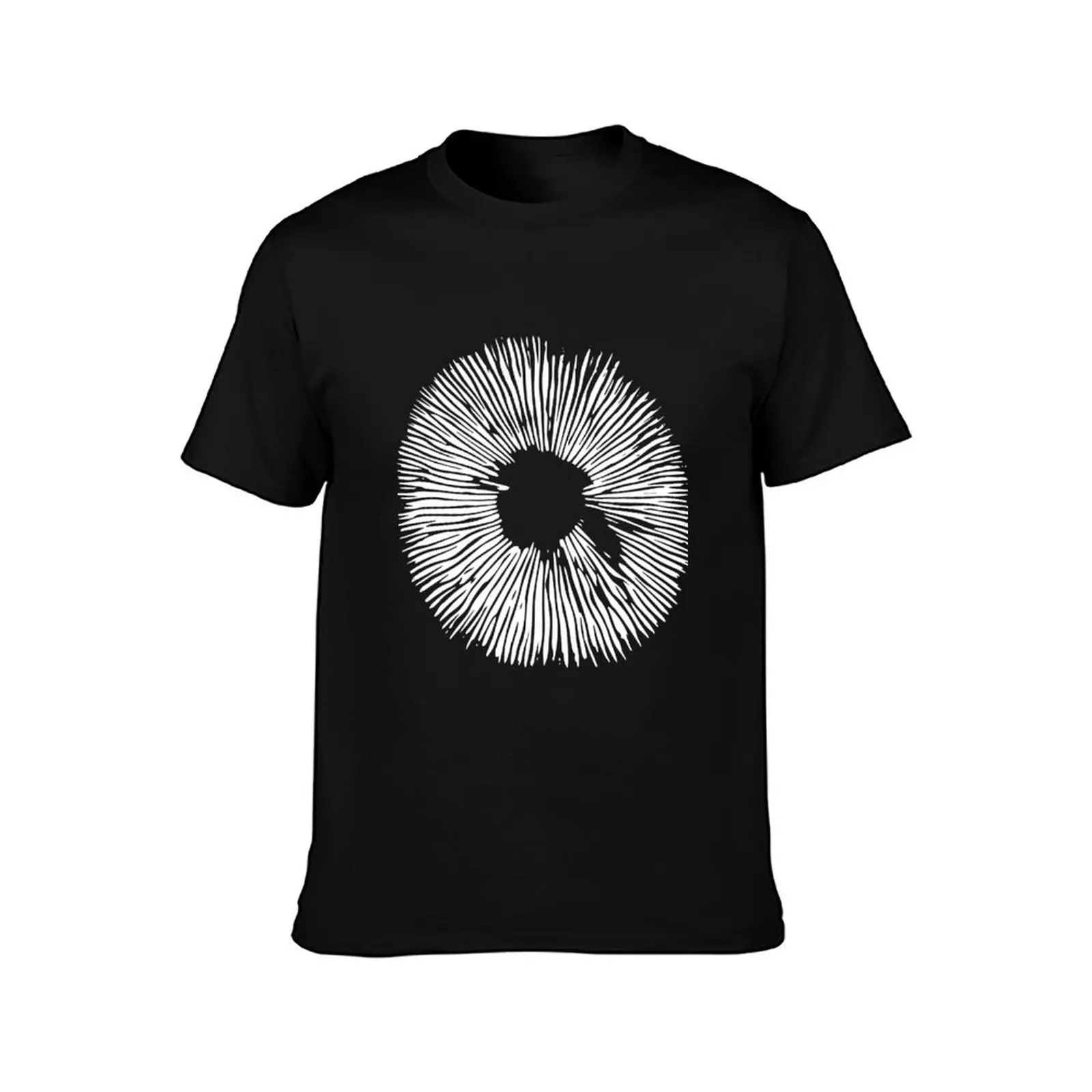 Mycology on Stencil Mushroom Spore Print black T-Shirt summer top cheap stuff Short sleeve tee blanks Men's t shirts