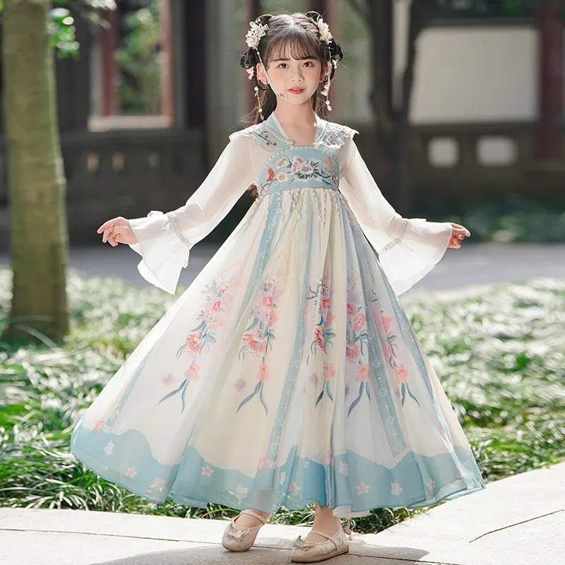 Chinese Ancient Hanfu Dresses Girls Children's Carnival Halloween Costume Cosplay Baby Birthday Gift Party Daily Dress For Kids