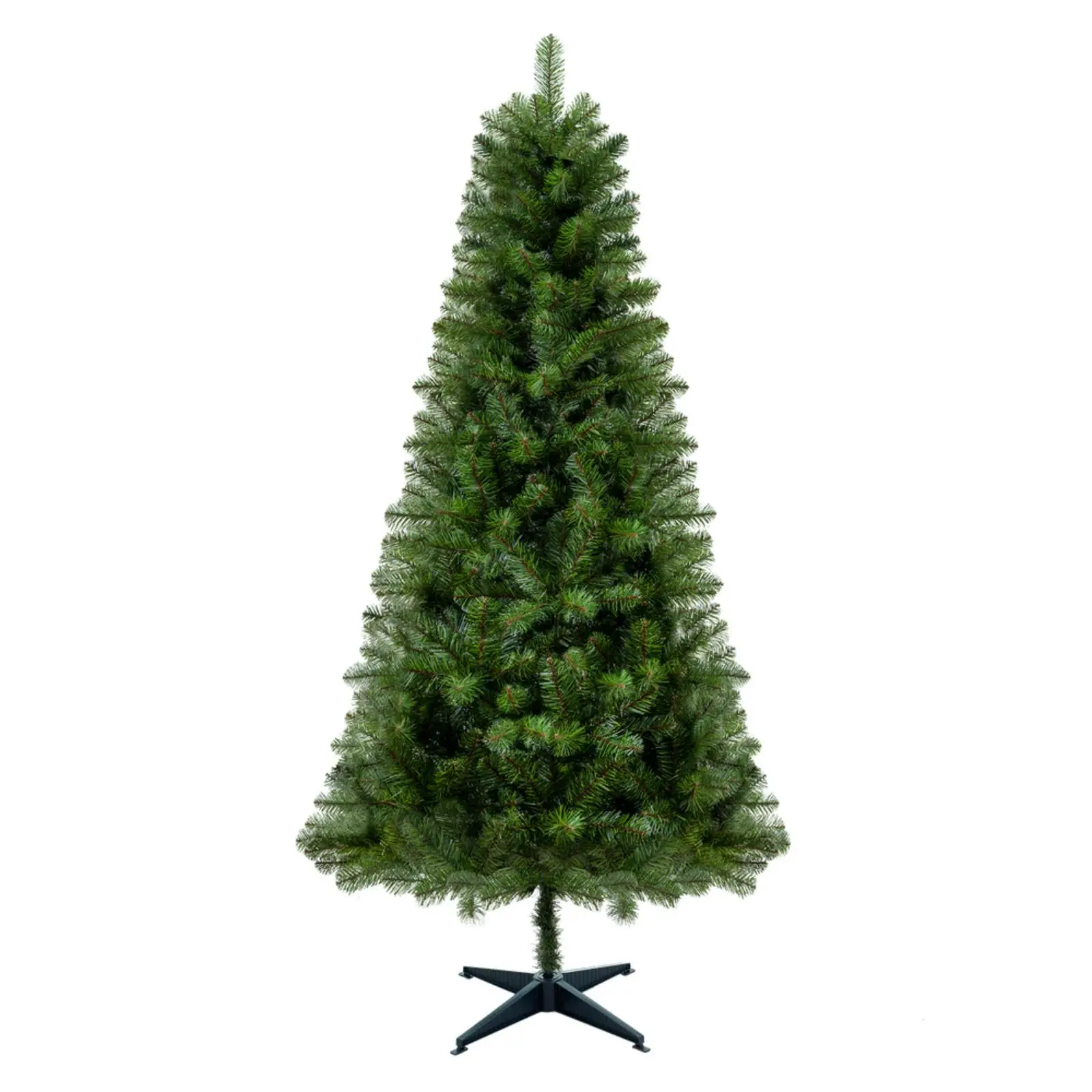 

6FT Unlit Holiday Tree Artificial Hinged PVC Full Green Branches Indoor Decoration for Apartments Office Spaces