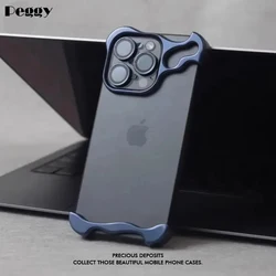 Coque de téléphone en métal titane pour iPhone, film d'objectif, coussretours d'angle en alliage d'aluminium, pare-chocs antichoc, couverture sans bordure, iPhone 16 15 14 13 Pro Max