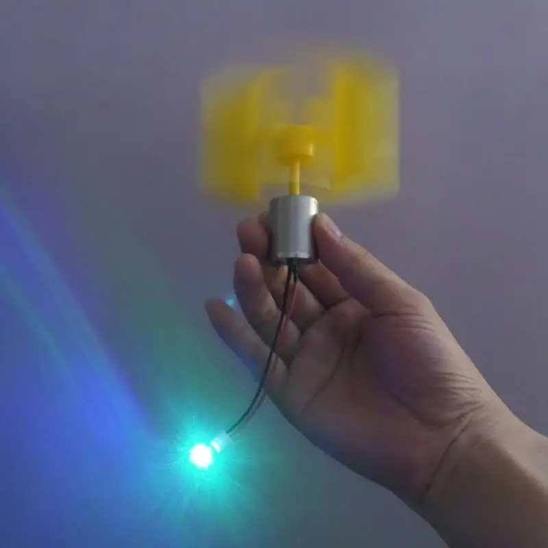 Mini Wind Turbine Generator DIY Kit With Detachable Blades Small Motor F5 LED For Student Science Experiment DIY Teaching Model