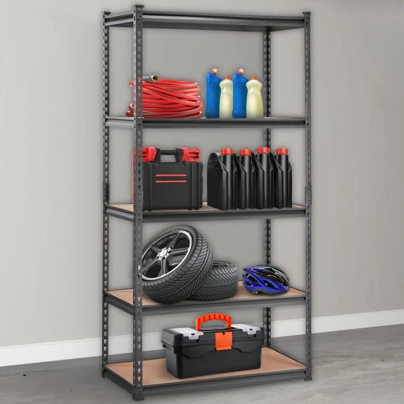 Factory Direct 2026 Modern Boltless Rivet Shelving Steel Metal Shelvs 5 Tier Storage Garage Storage 175 KG Shelf Rack  for Home