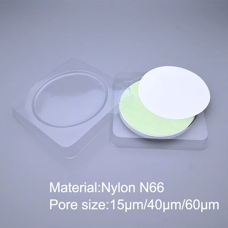 50pcs Lab Organic Nylon N66 13mm-150mm Translucent Microporous Filter Membrane with Big Pore Size 15um/40um/60um for Experiment