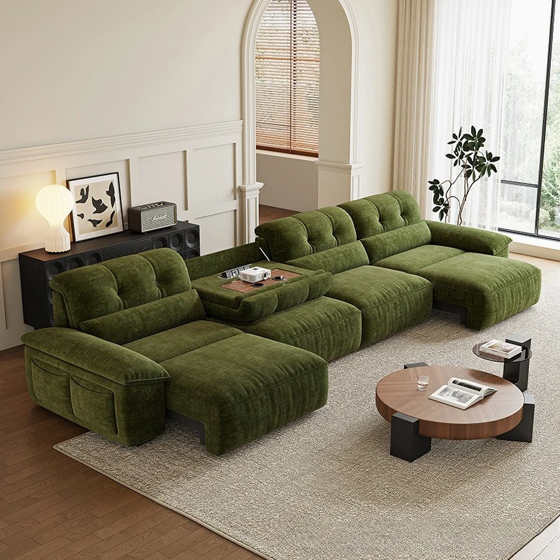 Modern simple electric sofa living room small apartment Chenier zero against the wall intelligent telescopic function sofa bed d view 4