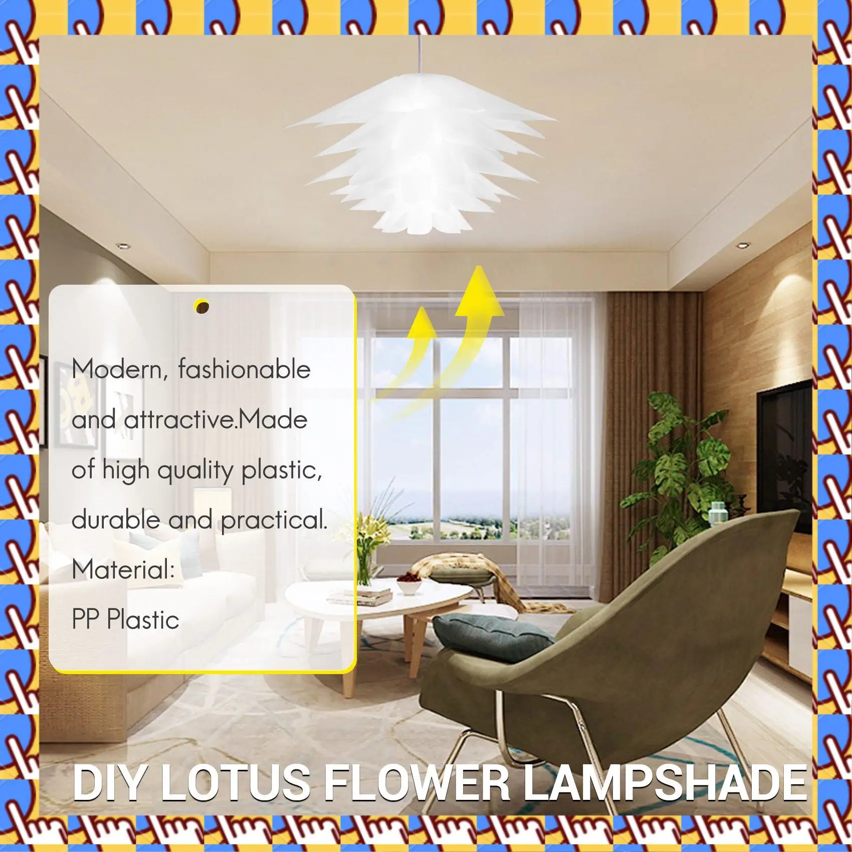 

A79I люстра в виде лотоса, абажур, сделай сам, цветок лотоса, шестислойный абажур, романтическая комната, подвесное освещение, крышка, декор для бара отеля