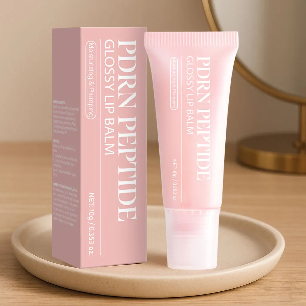 PDRN Peptide Jelly Gloss Balm,Moisturizing Lip Gloss with Pink Peptide, Hyaluronic Acid, Ceramide for a Plump, Glossy Lips 10g