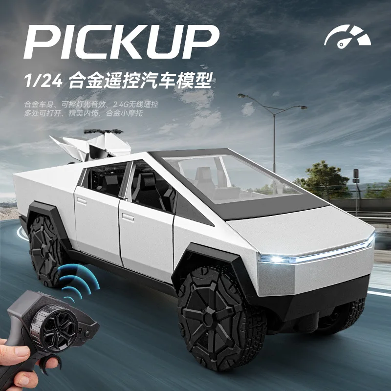 

1:24 Scale Diecast RC Pickup Truck Rechargeable Drift High Speed Rear Drive Simulation Model Kids Toy Collection Gift