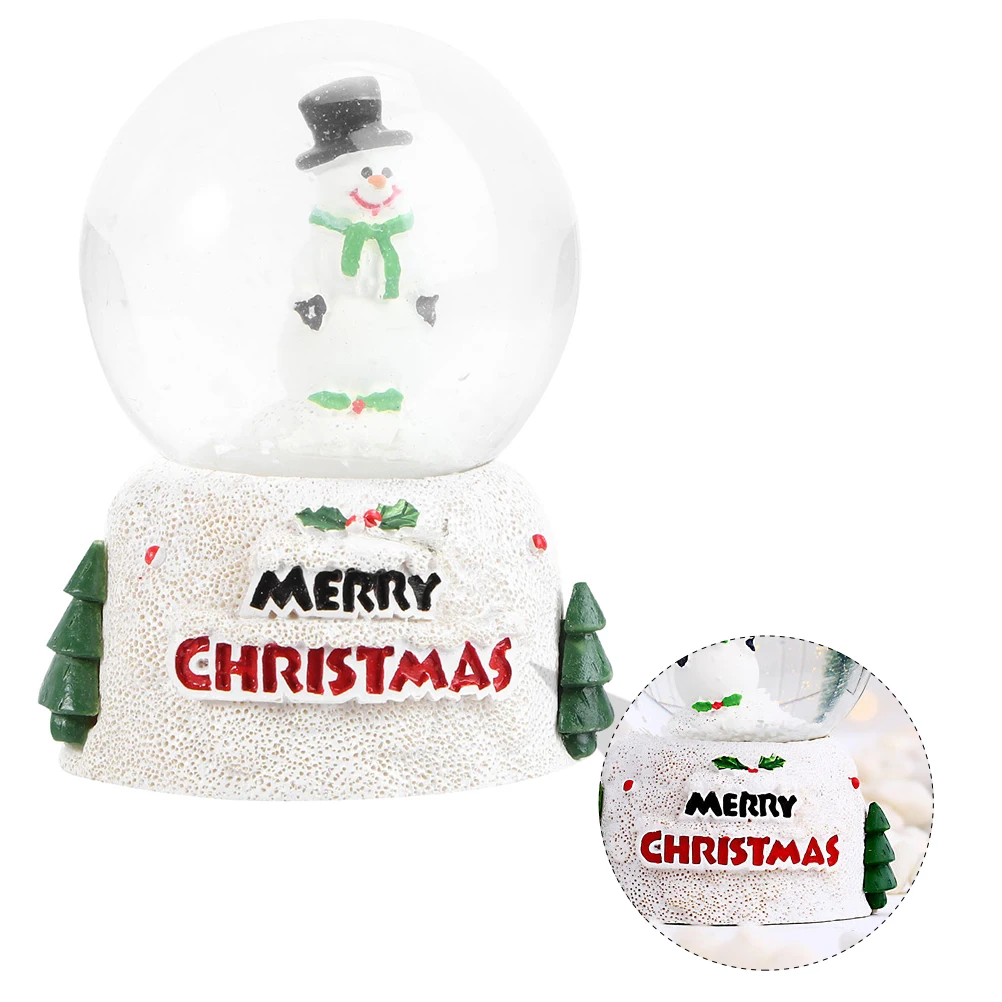 

2Pcs Christmas Snowman Santa Snow Globes Creative Desktop Ornaments Luminous Crystal Balls Holiday Decoration Gift for